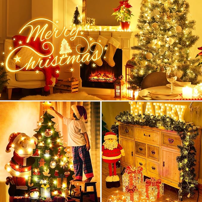 5 Pack Fairy Lights Battery Operated, 7FT 20LED String Lights with Timer Waterproof Silver Wire Fairy Lights Battery Powered Twinkle Lights for Bedroom Christmas Wedding Indoor Party Decor Warm White
