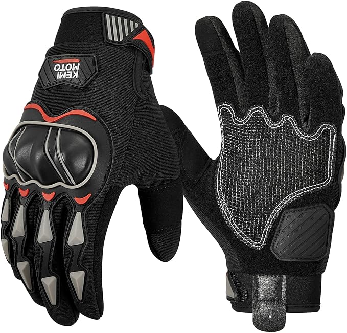 KEMIMOTO Motorcycle Gloves for Men, Touchscreen Cycling Gloves for Outdoor Sports On-Road Off-Road Mountain Motorcycle Motorcross Motorbike Dirt Bike Bicycle Racing ATV UTV