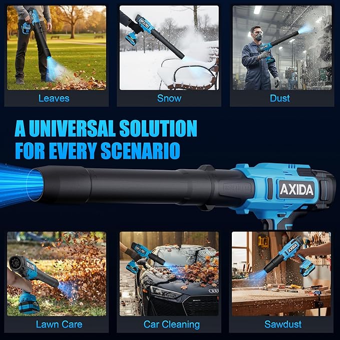 Cordless Leaf Blower, 21V Handheld Leaf Blower with 2 Batteries & Charger, Lightweight Design for Patio Cleaning, Lawn Care, Blowing Fallen Leaves, Dust & Debris