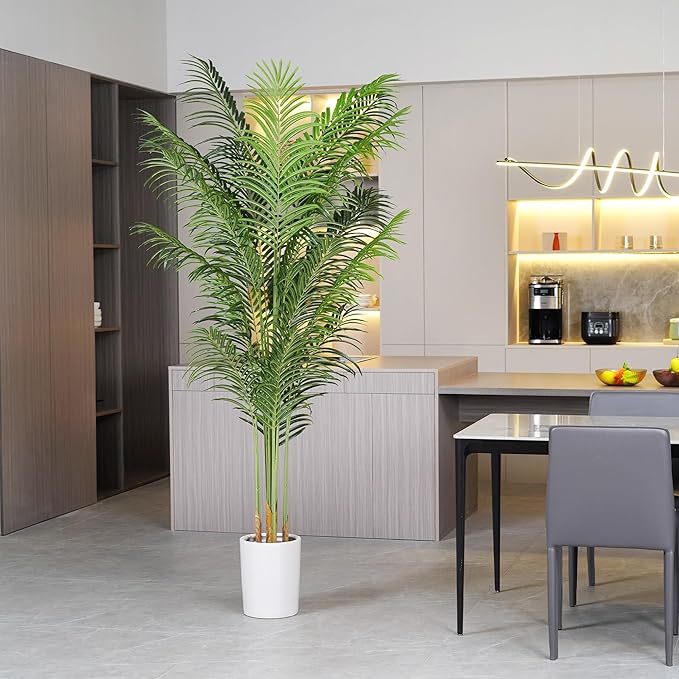 ProDeco Artificial Palm Tree 7.2Ft Tall Large Fake Plant Indoor Decorative Faux Silk Green Potted Plants for Office Living Room Outdoor Home Decor (2 Pack)