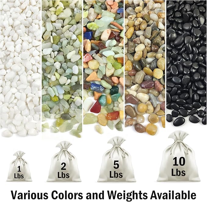 FANTIAN 10 lbs Pebbles for Landscaping,1/4 Inch Polished Green Pea Gravel Small Rocks for Plants, Succulents, Cactus, Vases, Terrarium and Outdoor Gardening