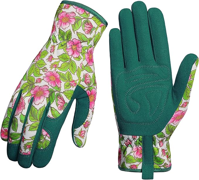 Pleneal Gardening Gloves for Women Men - Leather Garden Gloves Thorn Proof, Outdoor Protective Working Gloves for Weeding