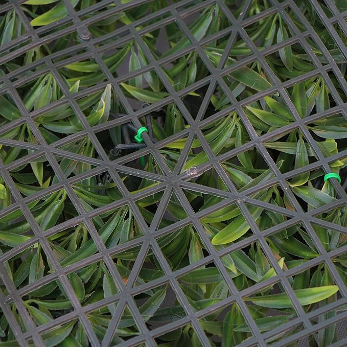 ULAND Artificial Plant Wall Panels, 1pc 40"x40" Greenery Grass Wall Backdrop Decoration, Faux Ivy Leaves Outdoor Privacy Fence Covering