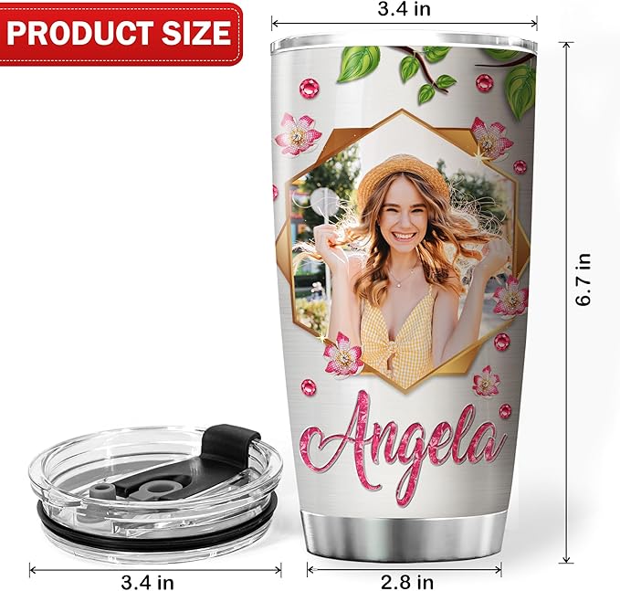 Personalized Photo Coffee Tumbler Hummingbird Custom Name Birthday Gifts For Women Friend Travel Mug With Lid Insulated Cup Cold Steel Tumblers Inspirational Quotes Jewelry Styles