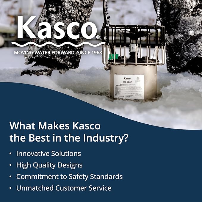 Kasco Deicer 1/2 HP Lake & Pond De-icer 120V – Single Phase with 50 Ft Electric Power Cord | Water Deicer for Ponds, Lakes & Dock Bubbler