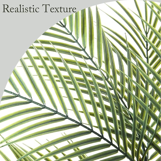 Artificial Palm Plant 3FT Fake Palm Tree with 9 Trunks Perfect 36inch Faux Tropical Palm Plants in Pot for Indoor Outdoor House Home Office Garden Modern Decor Housewarming Gift (1Pack)
