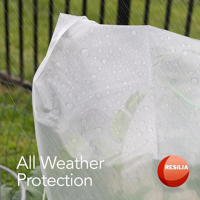 RESILIA Clear Greenhouse Sheeting - UV-Protected, Heavy-Duty Gauge Outdoor Polyethylene Cover for Weatherproofing Greenhouses, Garden, Plants, 6.5' by 10' Roll, 6 Mil, 0.006 Inch, Thick, Made in USA