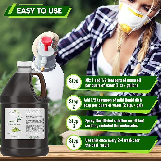 Premium Organic Neem Oil Virgin (1 Gallon), Cold Pressed, Unrefined 100% Pure Natural Grade A. Excellent Quality