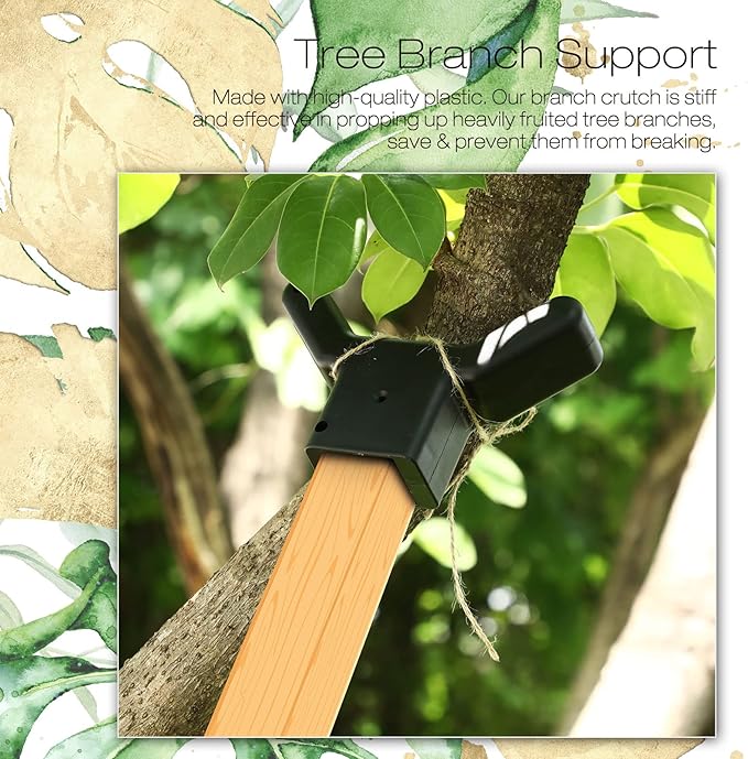 Yungyan 4 Pcs Tree Support, Plastic Fruit Tree Branch Support Device Tree Brace Prevent Them from Breaking for Vineyards Ornamental Gardens Orchards Fits on Standard 1.57 x 1.57 Inch Lumber (Grey)