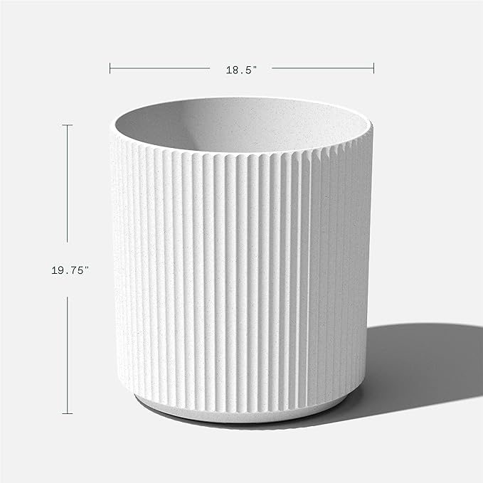Veradek Demi Series Round Planter for Porch, Patio, Backyard | Durable Plastic-Concrete Material | Modern Décor for Tall Plants, Flowers