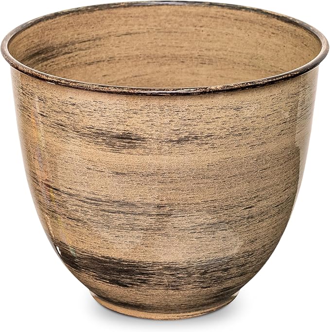 Headwind Glazed Ironstone Hamilton Collection Decorative Plant Pot – 12" Sandstone Beige Pot – Lightweight & Durable with Drainage Flower Pots for Indoor Plants & Outdoor Planter Use by Robert Allen