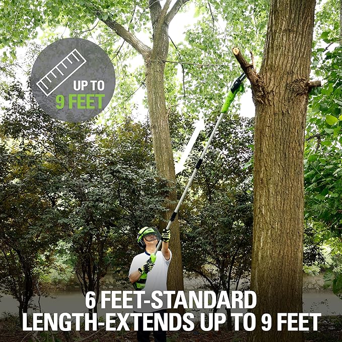 Greenworks 24V 8" Cordless Polesaw (Great For Pruning and Trimming Branches / 200+ Compatible Tools), Tool Only
