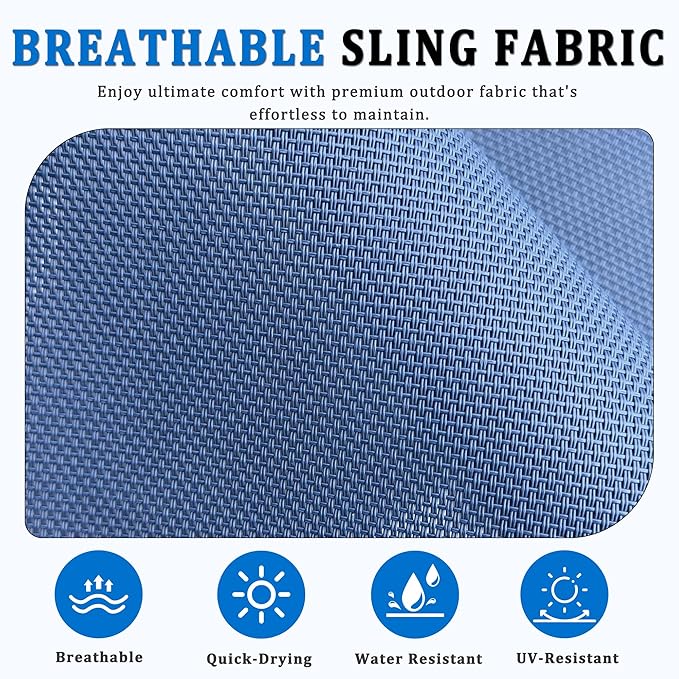Patio Swivel Chairs Set of 2, All-Weather Metal Outdoor Dining Set with Breathable Mesh Seat, Lightweight Blue Swivel Bistro Chairs for Garden, Deck, Porch - Cool & Comfortable Relaxation
