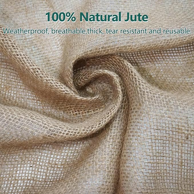 Nature Burlap Fabric Roll, Burlap Tree Wraps Trunk Protector, Winter Frost Plant Blankets Cloth, Landscape Weed Barrier Fabric, Erosion Control Blankets, DIY Garden Raised Bed Liners (40 Inch x 33 Ft)