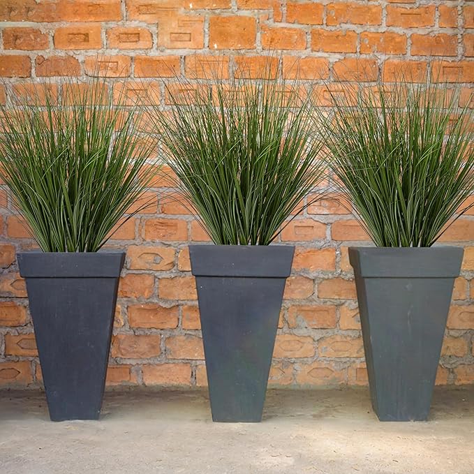 Uqueeten 48PCS Fake Plants Artificial Wheat Grass Greenery Plastic Plants Fake Grass Artificial Plants for Outdoor Decor Artificial Grass Plant with Greenery Stems for Indoor Home Decoration 26.4"