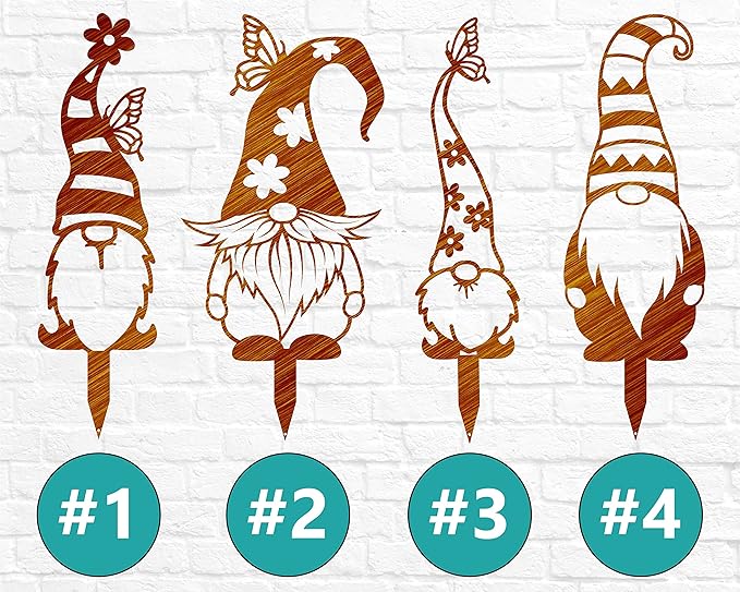 Garden Gnome Stakes | Outdoor Decor | Gnome Yard Stakes | Fairy Garden | Spring Art | Housewarming Gift