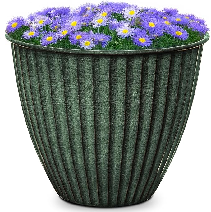 Headwind Monroe Natural Ironstone Collection - 8 Inch Cirrus Light Gray Plant Pot – for Succulent Pots, Flower Pot, Planters for Indoor Plants & Outdoor Planter Pots for Plants by Robert Allen
