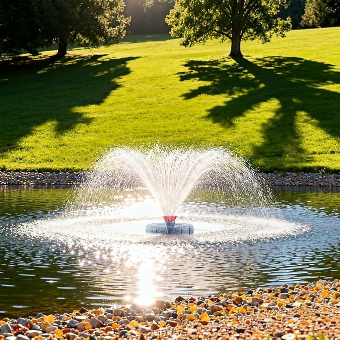 Stainless Steel Pond Fountain Aerator, 15000 GPH Fountain Pump, 750W (1HP) Pond Pump with 100 ft Power Cord and Two 30 ft Tie-Down Ropes, Pond Aerator for Outdoor Ponds and Lakes