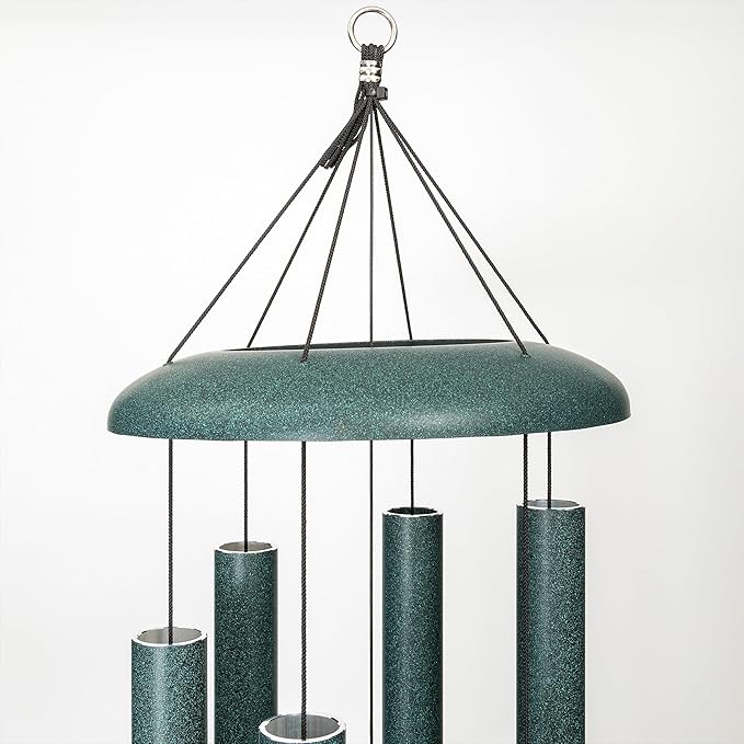 Corinthian Bells by Wind River – 56 inch Green Wind Chime for Patio, Backyard, Garden, and Outdoor Decor (Aluminum Chime) Made in The USA