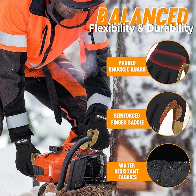 HANDLANDY Work Gloves for Men & Women, Utility Mechanic Working Gloves Touch Screen, Flexible Yard Work Gloves
