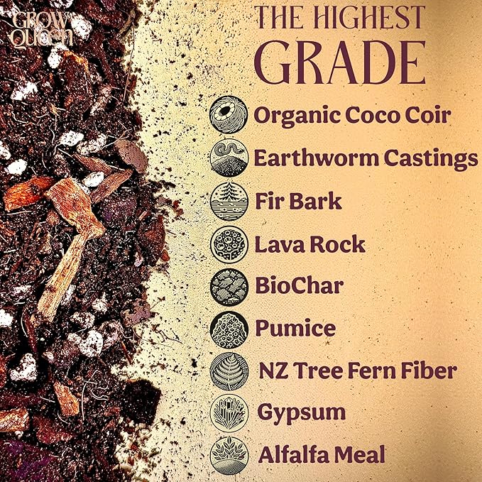 Grow Queen Craft Aroid Potting Mix- Elite Alocasia, Philodendron, Monstera Soil Mix, Chunky, Well Draining Potting Soil for Indoor Plants, All Tropical Plants & Houseplants, Peat Free 12QT