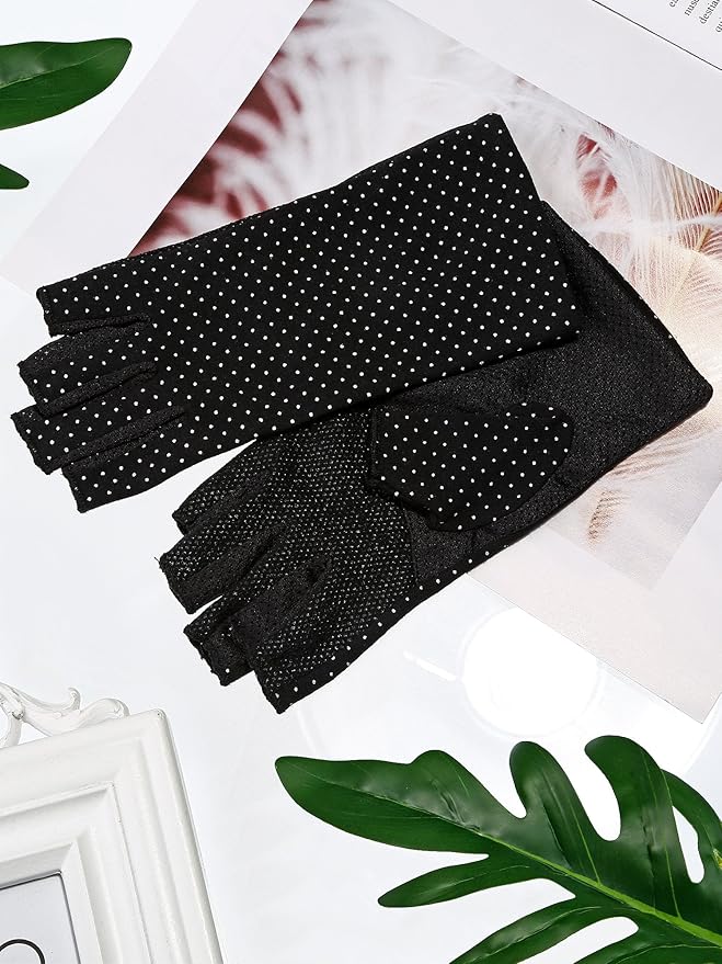 Maxdot Sun Gloves for Women UV Protection Fingerless Non Slip Sunscreen Driving Gloves for Summer Outdoor