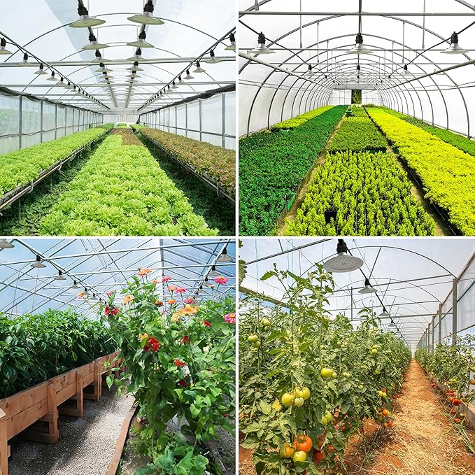 Outdoor LED Grow Lights, Waterproof String Plant Growing Light, 41 FT Full Spectrum Growth Light, Suitable for Garden, Farm, Flower, Seedling Greenhouse Grow Light (12 Lights)