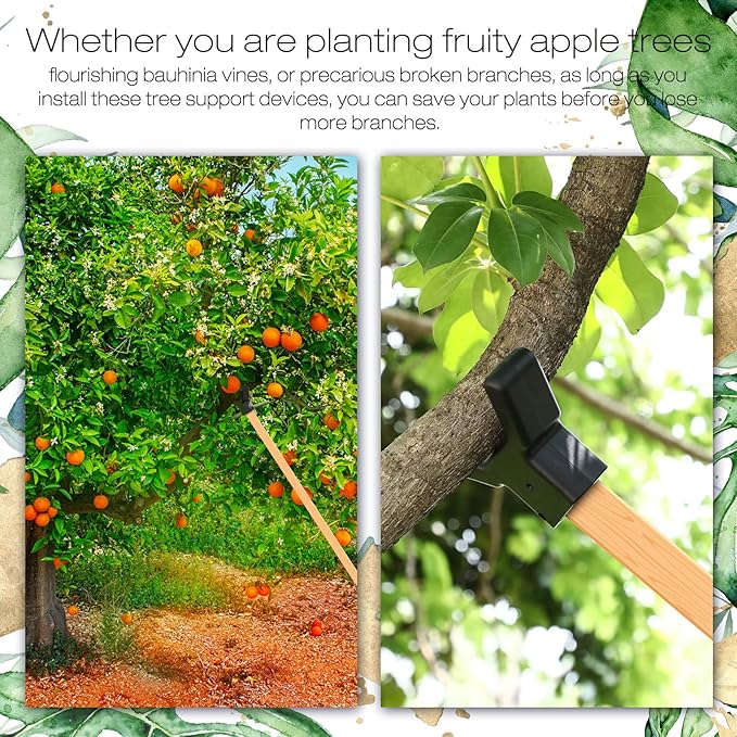 Yungyan 4 Pcs Tree Support, Plastic Fruit Tree Branch Support Device Tree Brace Prevent Them from Breaking for Vineyards Ornamental Gardens Orchards Fits on Standard 1.57 x 1.57 Inch Lumber (Grey)