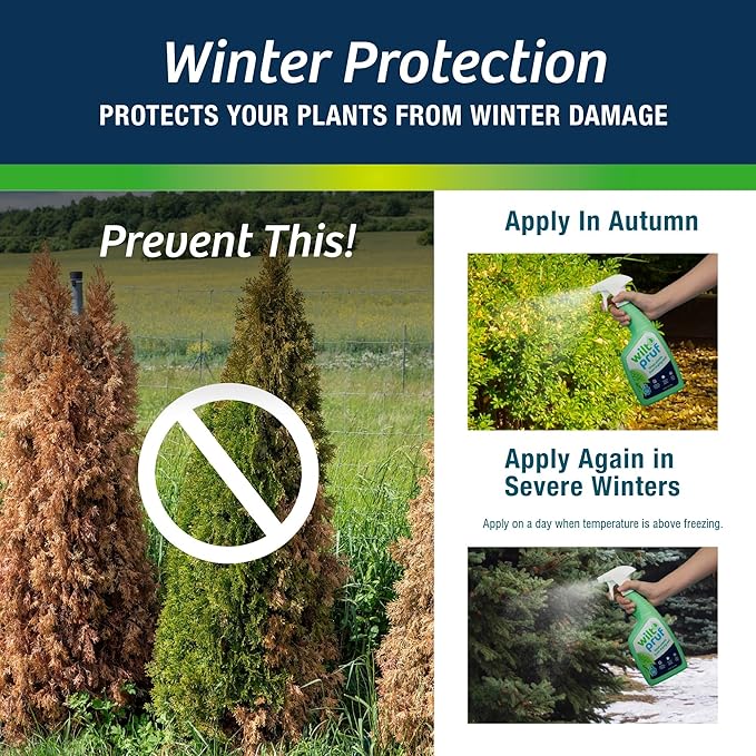 Wilt-Pruf® Original Winter Plant Protection | Ready-to-Spray | Maximum Strength Against Winter Burn/Damage | Replaces Burlap | Preserves Christmas Trees, Wreaths, Garland | Lasts up to 4 Mos | 32 oz