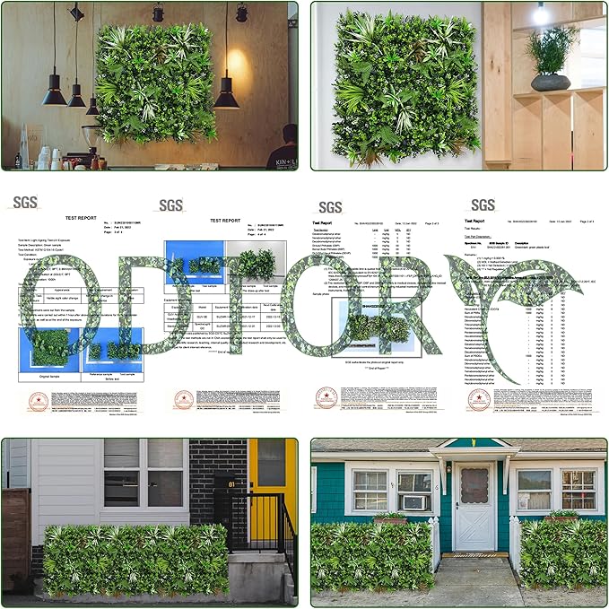 ODTORY Artificial Boxwood Topiary Hedges Panels,40'' x 40'' in(11.5 sqft) UV-Protected Privacy Faux Grass Backdrop Fence Screen for Patio, Balcony, Garden, Backyard Indoor Outdoor Green Wall Decor