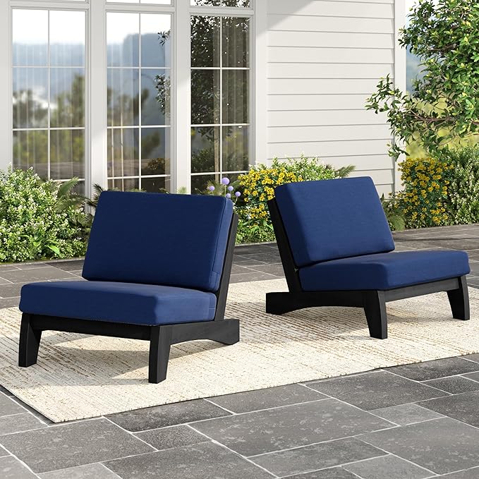 Outdoor Wood Bistro Set, Wooden Conversation Patio Table and Chairs Furniture Set for Porch Balcony Deck Backyard