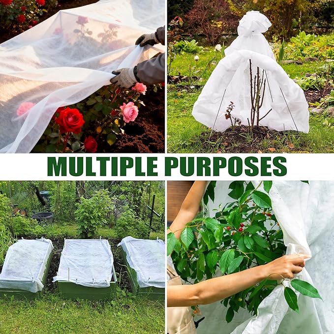 eisoco Plant Covers Freeze Protection, 10x33FT 0.9oz/yd² Winter Floating Row Covers, Frost Cloth Blanket Shade Cloth Garden Fabric Plant Cover for Raised Beds Vegetables Insect Winter Frost