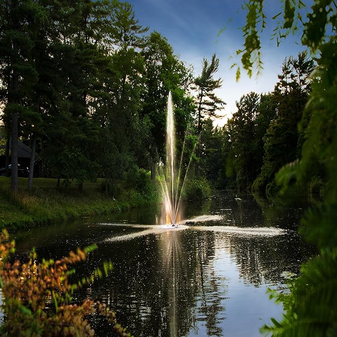 Scott Aerator Clover Big Shot Fountain - 1/2 HP 115V Pond Aerator with 70FT Electric Cord |Efficient Pond Aeration System |Aerating Fountain for Lakes & Ponds |Decorative Pond Fountain | Made in USA