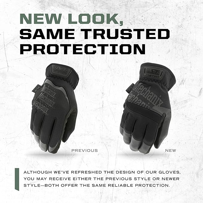 Mechanix Wear FastFit Tactical Gloves - Heavy Duty Lightweight Multipurpose Gloves - Flexible Grip & Reinforced Palm - Touchscreen Capable - Small - Covert Black