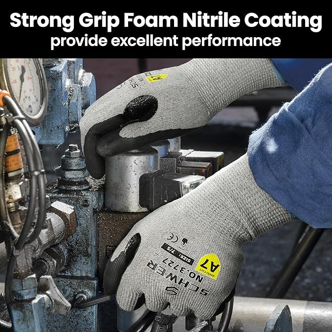 High Level Cut Resistant Work Gloves for High Risk Work, ANSI A7 Cutting Gloves with Reinforced Thumb, Used for WoodWorking, Construction, Non Slip, Durable, Breathable & Cool, XL, 1 pair, PR3727