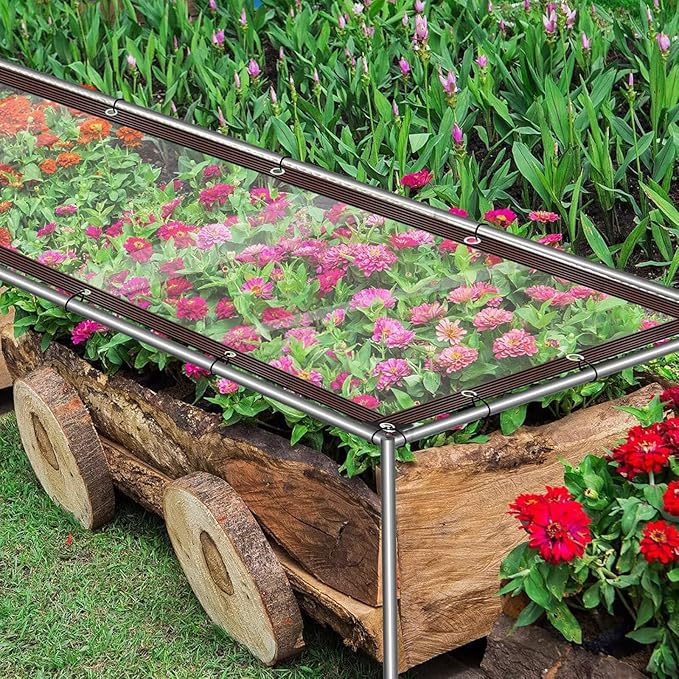 4.7Mil Clear Tarp Waterproof with Grommets,6x13ft Lightweight Transparent Vinyl Tarpaulin for Dustproof, Garden Fence, Plant Cover, Patio Chicken Coop