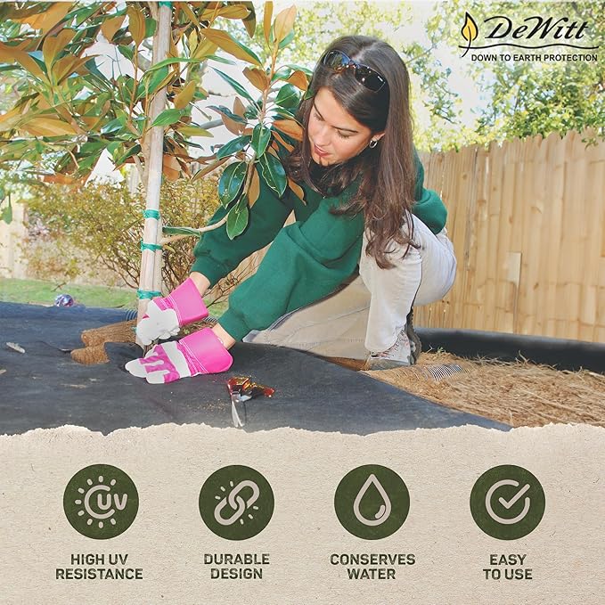 Dewitt 5-Pack Sunbelt Weed Barrier Fabric 3.2 oz, 6 x 300 Feet – Heavy-Duty Ground Cover Mat for Greenhouse Floors, Garden Rows, Raised Beds, Yard Gardening, and Outdoor Landscape Protection