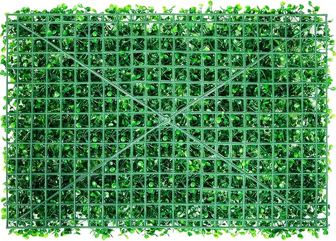 VEVOR Artificial Boxwood Panels 8pcs, 24 x 16 in Boxwood Hedge Wall Panel Artificial Grass Backdrop, 1.6 in Green Fake Grass Wall for Privacy Fence Decor Indoor Outdoor Garden Backyard