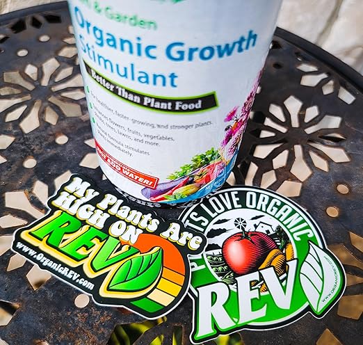 Organic REV Natural Plant Food 32oz + Logo Stickers