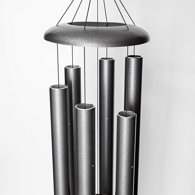 Corinthian Bells by Wind River - 65 inch Silver Vein Wind Chime for Patio, Backyard, Garden, and Outdoor décor (Aluminum Chime) Made in The USA