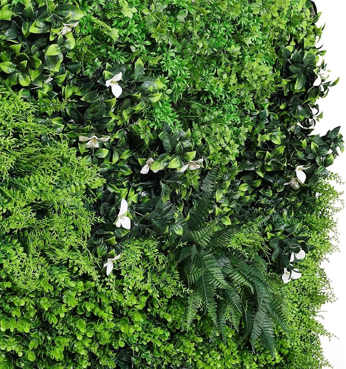 ANMINY 16Pcs Grass Wall Panels 10" x 10" Artificial Grass Plant Greenery Wall Backdrop 11 Sqft Thickened High-Density Faux Boxwood Panels Privacy Fence Hedge for Indoor Outdoor Party Wedding Garden
