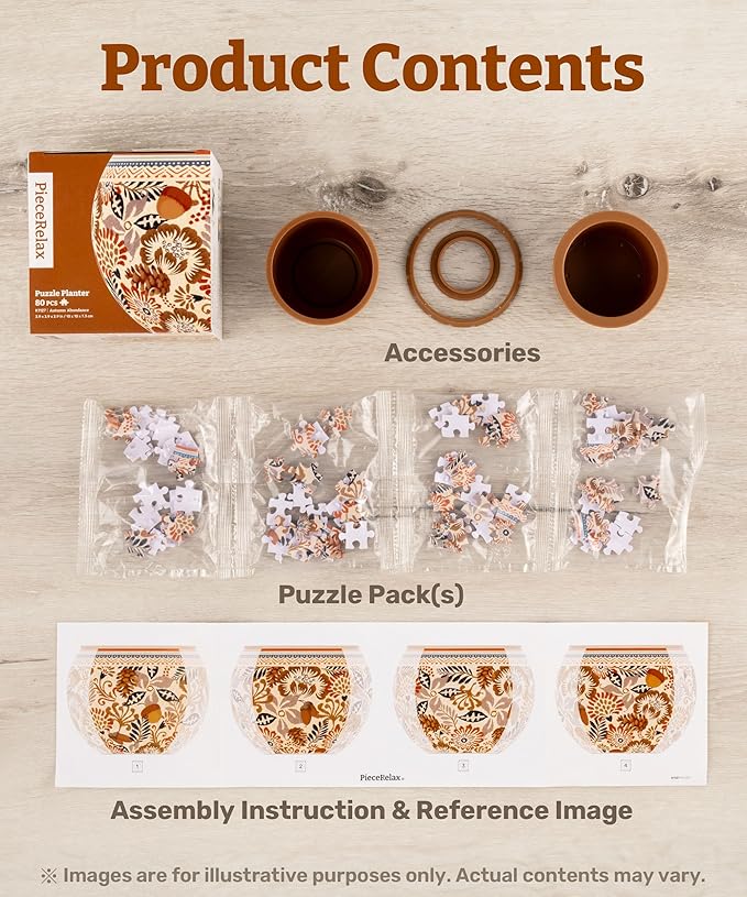 PieceRelax 3D Puzzle Planter - Smart - Happy Reading - Danish Folklore Style, Home Decor Flower Pots for Indoor Cactus, Succulents Pots [K1102]