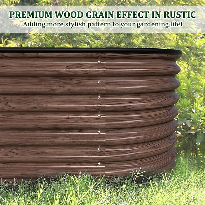 BlueWish 8ftx2ftx2ft Raised Garden Bed Outdoor with Aluminum Support Bars, Planter Raised Beds with Galvanized Steel, Bottomless Design, Raised Bed for Gardening, Backyard, Lawn
