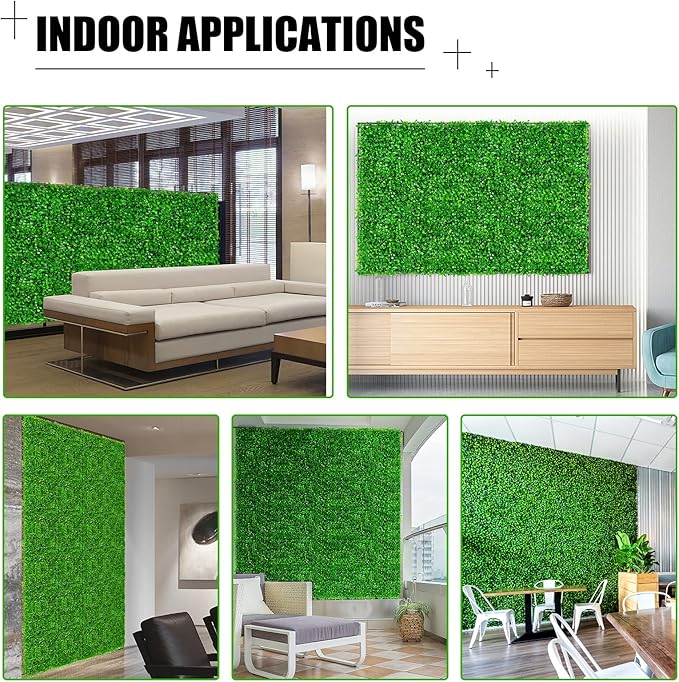 TOPDEEP 24PCS Boxwood Panels, 24"x16" Artificial Boxwood Hedge Panels, Grass Wall Panels, UV Protected Suitable for Garden, Fence, Backyard Wall Decoration