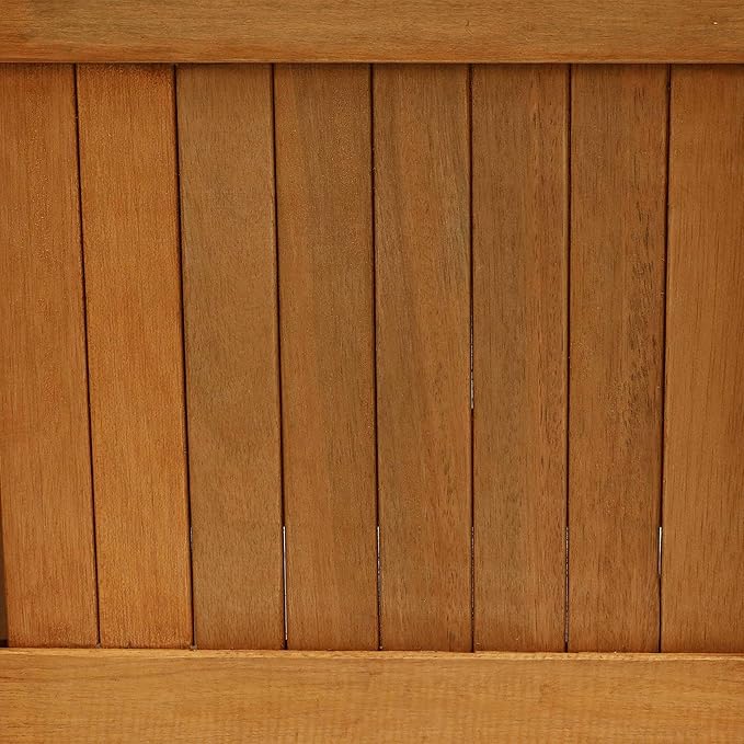 Sunnydaze 16-Inch Meranti Wood Planter Boxes for Outdoor Plants - Square Large Planter Boxes with Teak Oil Finish - Set of 2