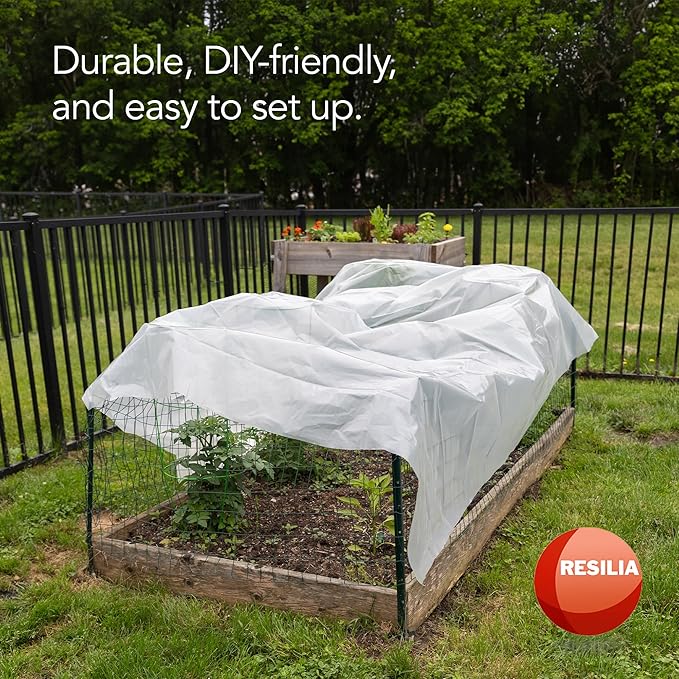 RESILIA Clear Greenhouse Sheeting - UV-Protected, Heavy-Duty Gauge Outdoor Polyethylene Cover for Weatherproofing Greenhouses, Garden, Plants, 10' by 28' Roll, 6 Mil, 0.006 Inch, Thick, Made in USA