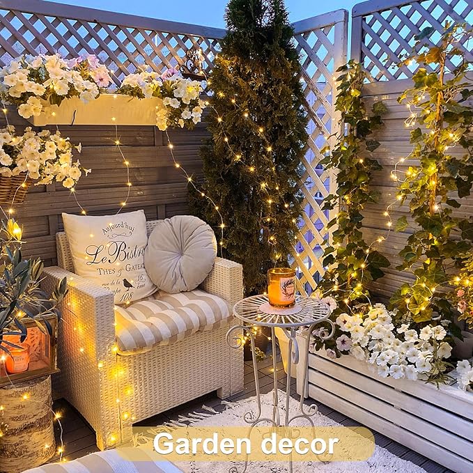 JMEXSUSS 2 Pack Fairy Lights Battery Operated with Remote, Total 400 LED 132ft Battery Powered String Lights, Christmas Twinkle Lights for Bedroom Indoor Outdoor Patio Tree Christmas Decor, Warm White