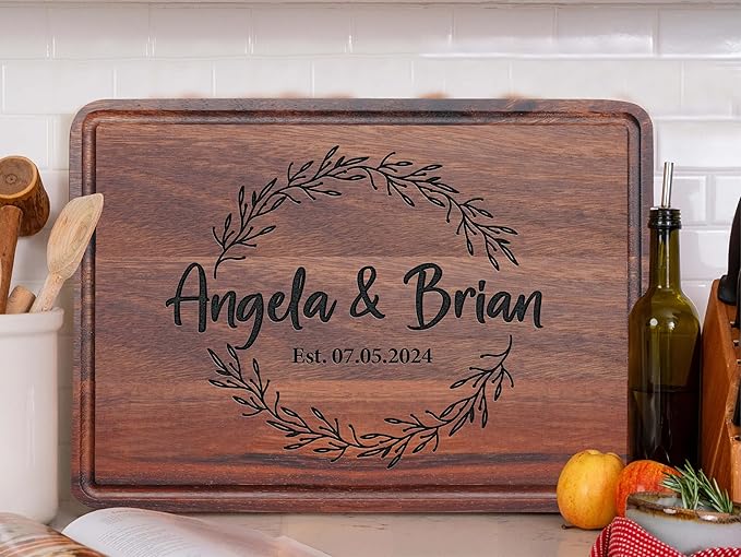 Wedding Registry Gift 2025, Personalized Cutting Board, Gift for Couples,Christmas, Wedding, Anniversary Custom Sign for New Home, Housewarming Gifts for Women, Couple Cutting Board