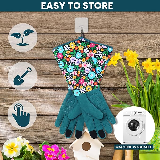 Trifabricy Gardening Gloves for Women - Long Garden Gloves with Grip Breathable, Thorn-Proof Puncture-Resistant Work Gloves