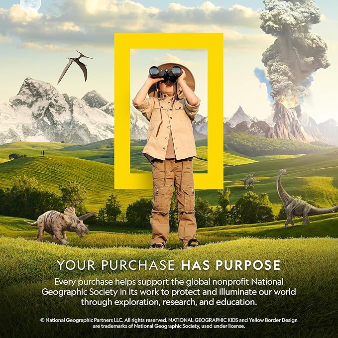 National Geographic Light-Up Dinosaur Terrarium Kit for Kids – Build a Prehistoric Habitat with Play Sand, Real Gemstones & Dino Figures, Science Activity Kit for Boys & Girls